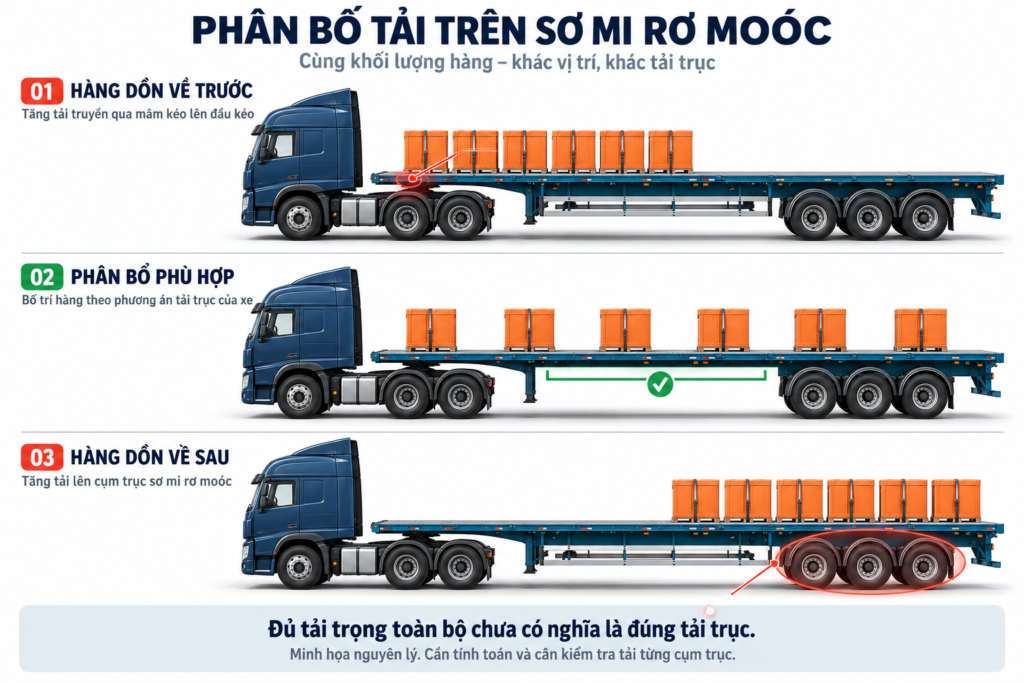 Phân bố tải trên sơ mi rơ moóc